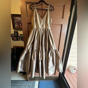Anthropologie Gold Midi Dress